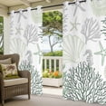 thumbnail image 3 of Coastal Ocean Outdoor Curtains for Patio Waterproof,Windproof Privacy Curtains with Weighted Bottom,Sage Green Grey Coral Starfish Shell Outside Drapes for Picnic Garage Yard Cabana 54"x95" 2 Panel, 3 of 8
