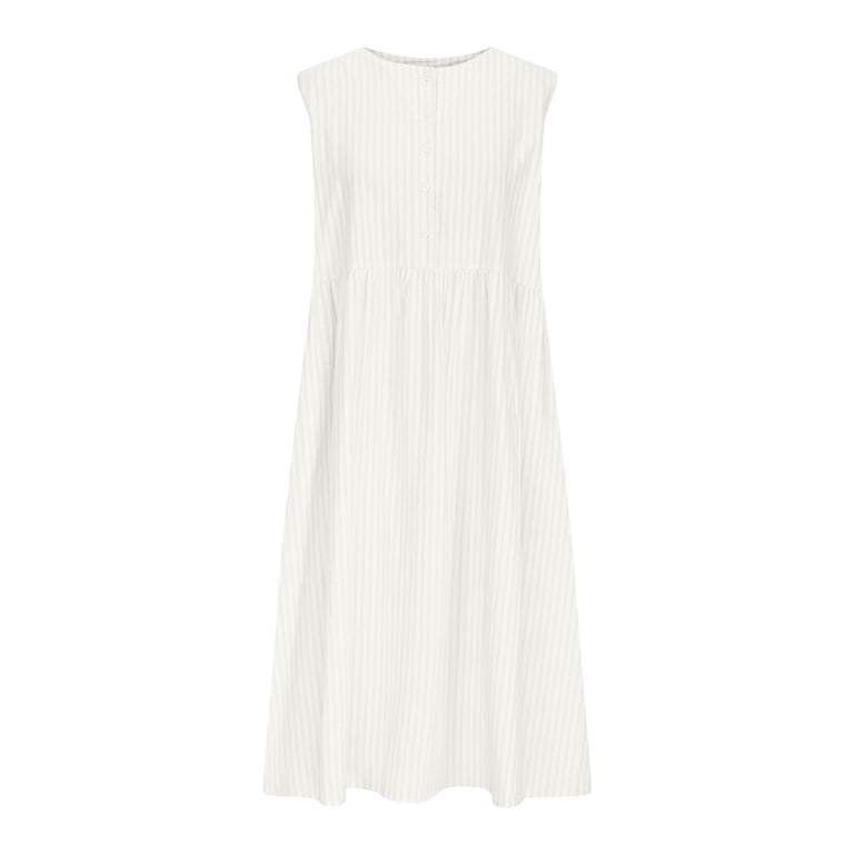 Dazajoo Linen Dresses for Women Texture Loose Sleeveless Vest Maxi Dress  2025 Summer Solid Color Tank Dresses,White,M - Walmart.com