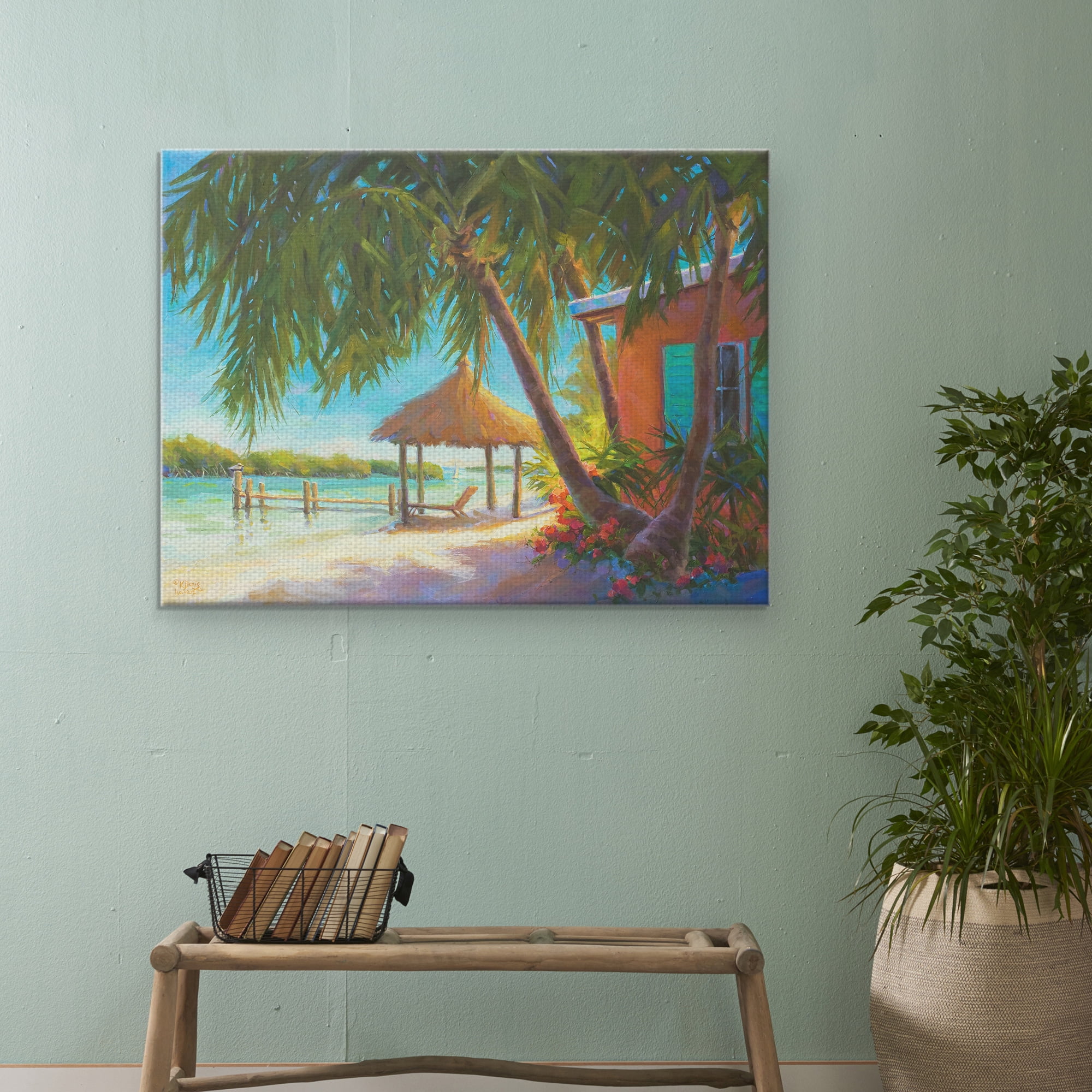 Masterpiece Art Gallery A Day In Island Paradise Bright By Kathleen Denis Canvas Art Print 30" x 40"