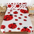 thumbnail image 6 of 3 Pcs Soft Bedding Set, Includes 1 Duvet Cover with Zipper And 2 Pillow Shams,Ladybug Queen(90"×90"), 6 of 8