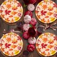 thumbnail image 6 of 24 Pcs Fall Disposable Paper Plates, Maple Leaf Print Tableware Set for Thanksgiving Dinner, Fall Party Favors, 6 of 6