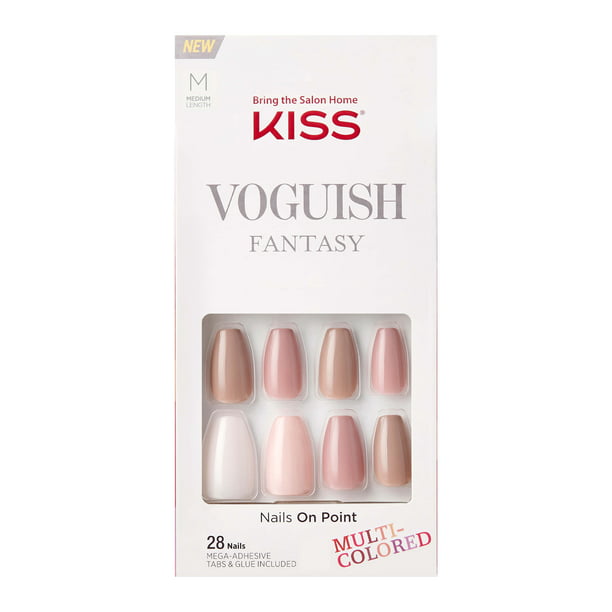 KISS Voguish Fantasy Nails, Darling, Medium, Coffin - Walmart.com
