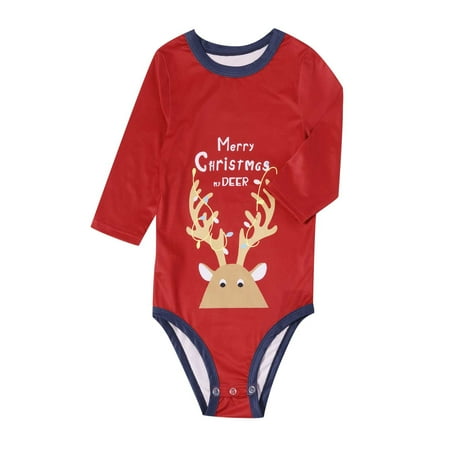 

Pajamas for Women KKCXFJX Fashionable Christmas Print Family European And American Pajamas Parent-child Suit Baby