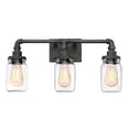 thumbnail image 2 of Quoizel SQR8603RK Squire 3 Light 22 inch Rustic Black Bath Light Wall Light, 2 of 4