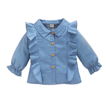 

Toddler Girls Winter Clothes 18 Months Toddler Girls Long Sleeve Causal Top 24 Months Toddler Girls Long Sleeve Ruffled Layer Lapel Top Blue