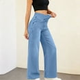 thumbnail image 4 of Tsivenald Womens Jeans High Waist Wide Leg Jeans Soft Stretch Pull On Denim Jeans Comfort Elastic Waist Loose Trouser Pants for Women, 4 of 8