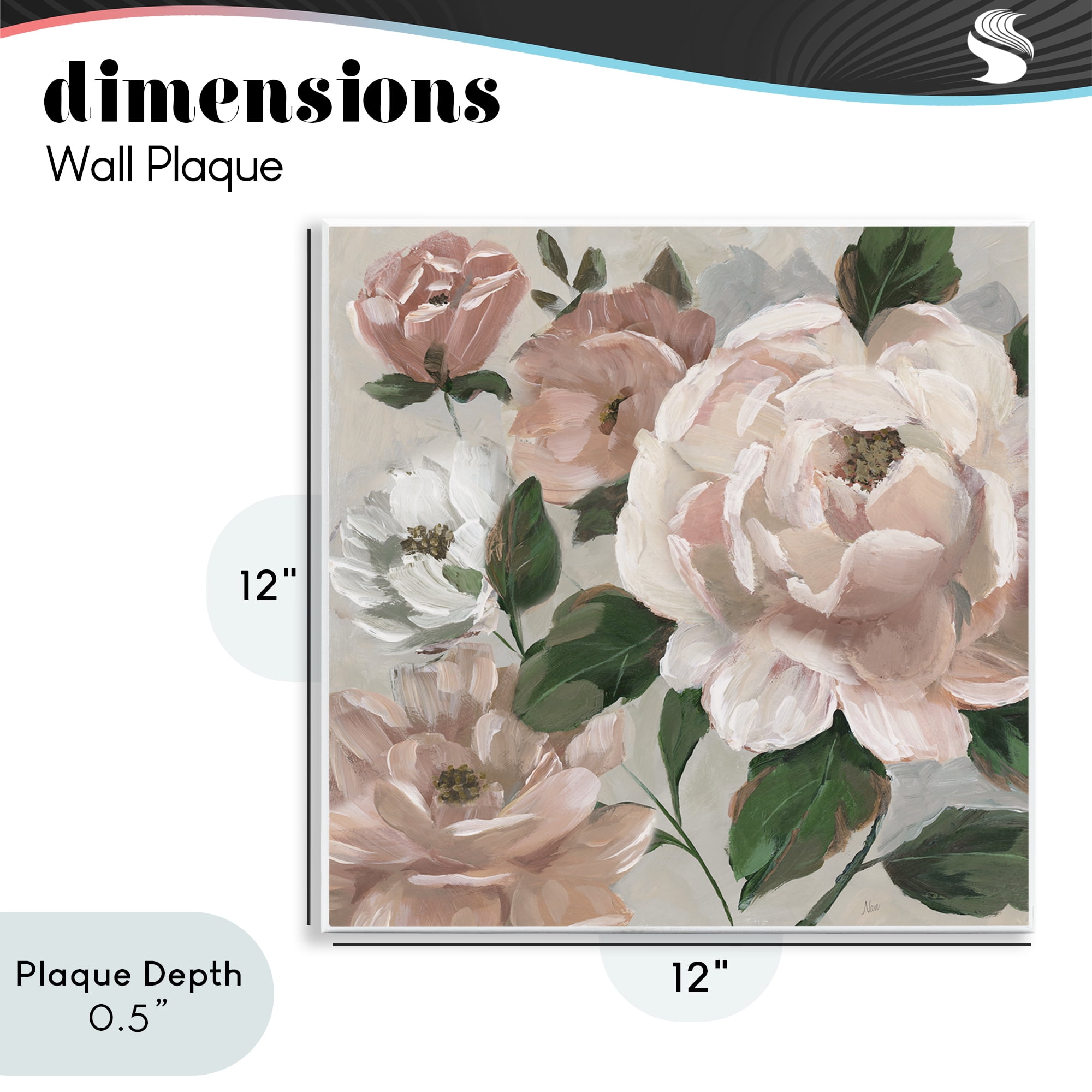 Stupell Industries Delicate Blush Peonies with Leaves Wall Plaque Art, design by Nan