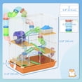 thumbnail image 3 of PawHut 5 Tiers Hamster Cage, Portable Animal Travel Carrier, Orange, 3 of 10
