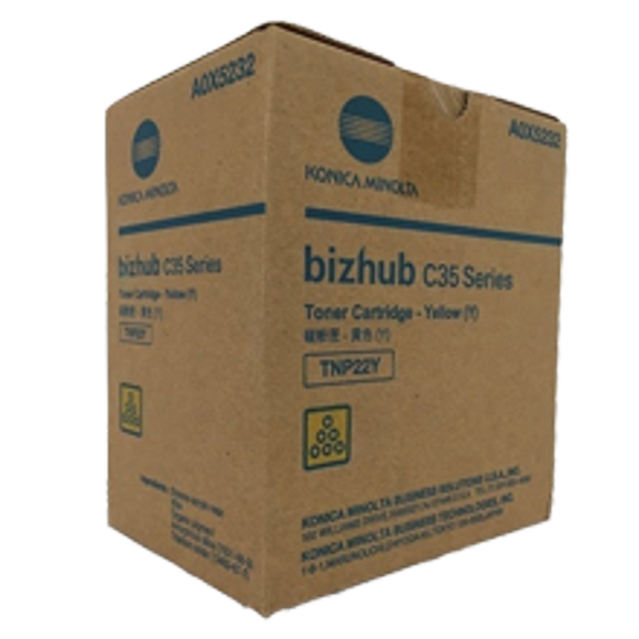 ~Brand New Original KONICA MINOLTA A0X5232 (TNP22Y) Laser Toner Cartridge Yellow for Konica Minolta Bizhub C35