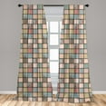 thumbnail image 5 of Ambesonne Shabby Flora Curtains, Square Pieces Tile, Pair of 28"x84", Multicolor, 5 of 5