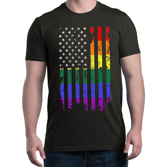 MmF - Men's T-Shirt Short Sleeve, up to Men Size 5XL - Rainbow Flag