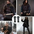 thumbnail image 4 of 2Pcs Medieval Covers Black PU Leather Leg Guards Leather Pirate Boots Wraps Vintage Renaissance Knight Leg Gaiters Costume Accessories for Carnival Warrior Cosplay, 4 of 7