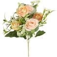 thumbnail image 2 of 1 Bundles Fake Roses Artificial Flowers for Outdoors Spring Decor,1 Bouquets UV Resistant Fake Flower Bouquet Faux Roses for Wedding Birthday Party Home Summer Cemetery Decor Table Centerpieces Decor, 2 of 9