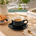 thumbnail image 6 of Unique Bargains 4 Set Espresso Cups Stackable with Saucers Black 3 oz, 6 of 7