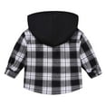 thumbnail image 5 of Scyoekwg Spring Fall Jaclets for Toddler Baby Girls Boys Plaid Jackets Casual Long Sleeve Button Hooded Coat Jacket (Black,10-11 Years), 5 of 8