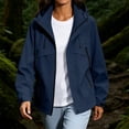 thumbnail image 3 of Fall Jackets for Women Waterproof Windbreaker Zip Up Hooded Outdoor Rain Jacket with Multi Pockets for Hiking Travel Workwear, 3 of 9