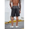 thumbnail image 4 of COOFANDY Men' Casual Linen Shorts 8 Inch Inseam Elastic Waist Lightweight Summer Beach Shorts, 4 of 6