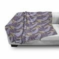 thumbnail image 3 of Geometric Soft Flannel Fleece Throw Blanket, Crossed Curved Arc Design with Different Colors Abstract Motif, Cozy Plush for Indoor and Outdoor Use, 70" x 90", Purple Lavender, by Ambesonne, 3 of 6