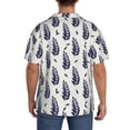 thumbnail image 5 of Xecao offers the Blue Leaves for Men's Casual Short-sleeved Shirt, a button-up collared shirt with a pocket, perfect for beach vacations and yacht travel in the Large size., 5 of 7