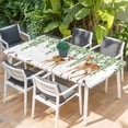 thumbnail image 2 of Spring Botanical Table Cloths for 5 Foot Rectangle Tables, Watercolor Leaves Deers Birds Country Patio Waterproof Elastic Fitted Tablecloths, Washable Rectangular Table Cover for Camping, 2 of 8