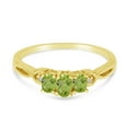 thumbnail image 6 of 14k Yellow Gold Oval Peridot And Diamond Three Stone Ring, 6 of 6