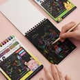 thumbnail image 5 of Art Scratch Art Paper Note for Kids Scratch Art Paper Rainbow Scratch Art for Best Gifts Students Drawing Coloring Black Magic Art Supplies Kits Gifts School Birthday Party Toys, 5 of 6