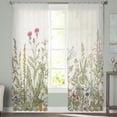 thumbnail image 4 of Plants Flowers Leaves Curtain Window Tulle For Living Room Bedroom Kitchen Chiffon Sheer Window Treatment rations, 4 of 7