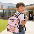 thumbnail image 4 of Jeiento Capybara 13.5 Inch Preschool Backpack for Toddler, Donut Lightweight Kids School Bag for 2-5 Year Old Girls, Bookbag for Travel with Storage Pockets, 4 of 7