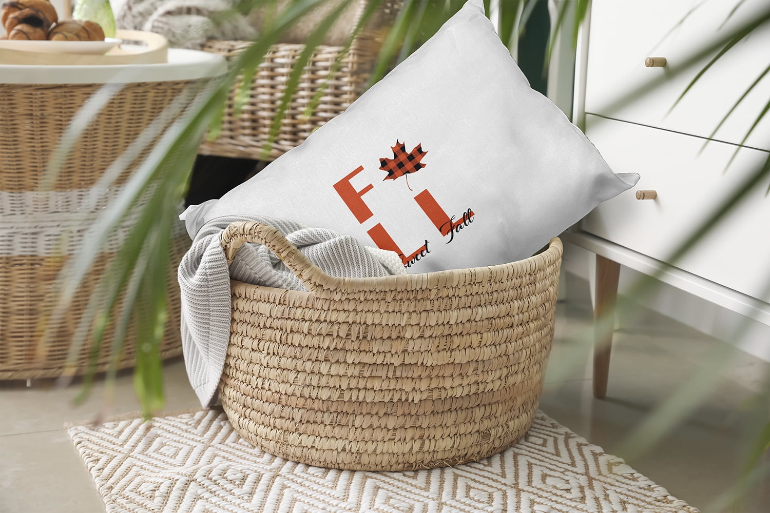 20" x 14" Simply Daisy Sweet Fall Polyester Indoor/Outdoor Pillow, Harvest Orange Qty 1