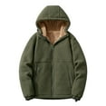 thumbnail image 4 of Mohiass Men’s Fleece-Lined Zip Up Hoodie Thick Hooded Jacket Winter Warm Athletic Sweatshirt Army Green L, 4 of 4