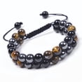 thumbnail image 2 of CUKIXA Triple Protection Bracelet Natural Tiger Eye Agate Stone 8mm Beads Black Obsidian,Crystal Jewelry Stone Bracelets Christmas Gifts for Men Bring Luck Prosperity, 2 of 25
