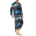 thumbnail image 2 of Naloa Sunshine Underwater Sand Turtle Men’s Pajamas Set - Long Sleeve Button Down Sleep Shirt and Pajama Bottoms Sleepwear Set-Medium, 2 of 7