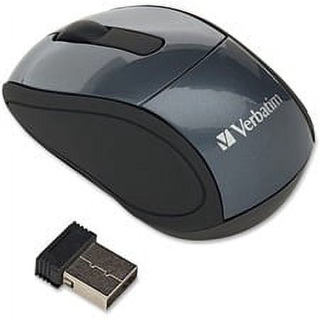 Verbatim Wireless Mini Travel Optical Mouse - Graphite - Radio Frequency - USB - 1600 dpi - Scroll Wheel | Bundle of 5