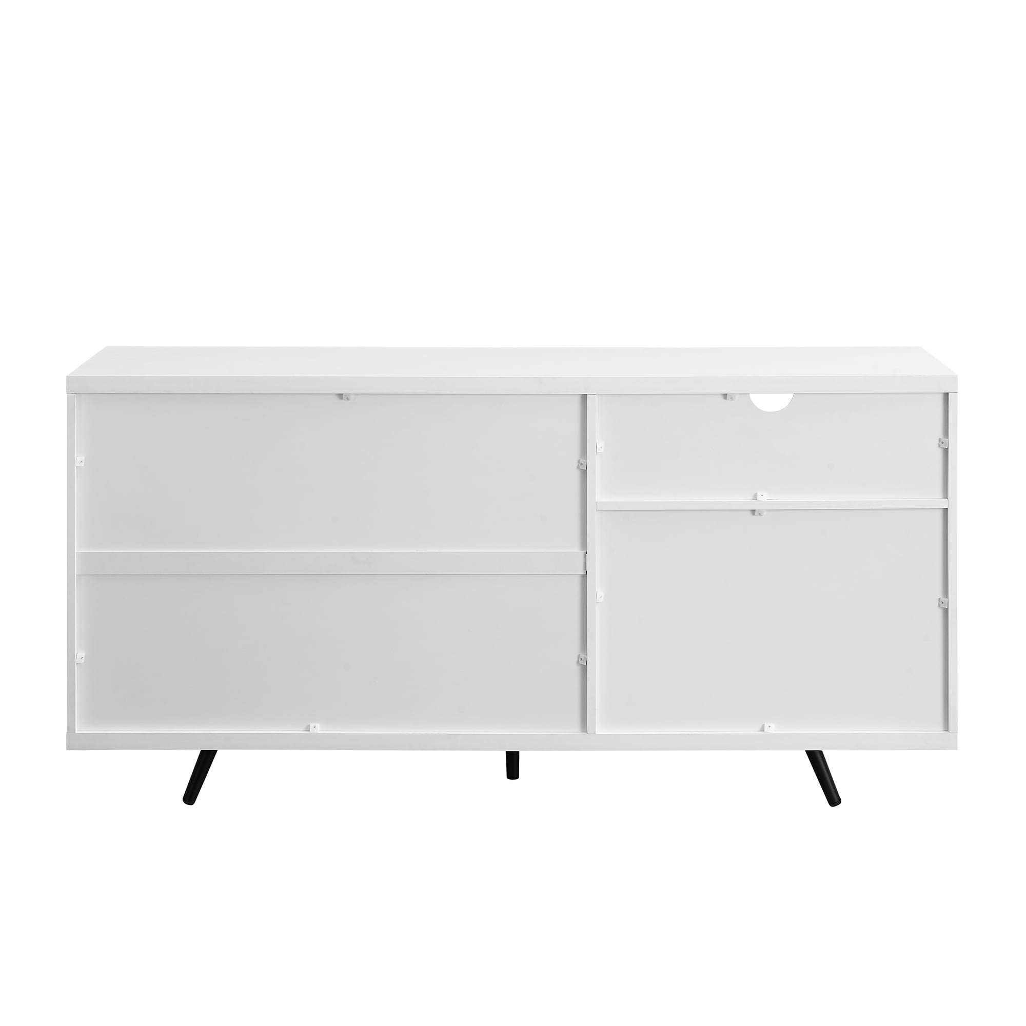 Desert Fields Tatum Modern A-Symmetrical 3-Door Sideboard, White/English Oak