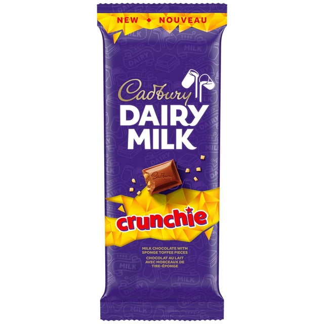 CADBURY DAIRY MILK Crunchie, Milk Chocolate Bar with Sponge Toffee Pieces, 90 g