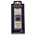 thumbnail image 4 of Adult Ladies Yellow Gold Metal Adjustable Replacement Strap with Clear Crystals With Matching Watch Case Bumper Cover. This 2 Piece Set Is Compatible With Apple Watches Sizes 38- 41 MM., 4 of 5