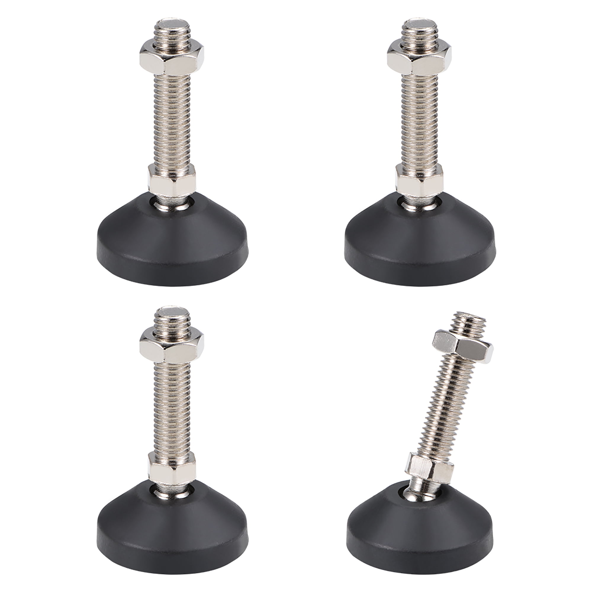 Furniture Levelers, M12 x 48mm Threaded Adjustable Table Chair Legs Feet 4Pcs