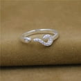 thumbnail image 3 of 925 Sterling Silver Personality Question Mark Shape Crystal Inlay Ring Jewelry, 3 of 3