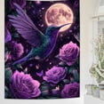 thumbnail image 3 of RKSupls Vertical Tapestry Wall Hanging, Purple Moon Hummingbird Tapestry Wall Decor for Bedroom Dorm Room Living Room Apartment College Dorm Home Decor, 3 of 5