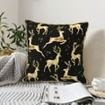 thumbnail image 6 of Kll Christmas Gold Deers Decorative Throw Pillow Covers Velvet Soft For Couch Sofa Bedroom Living Room Outdoor -18"X18", 6 of 8