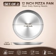 thumbnail image 3 of Walchoice 12 Inch Pizza Pan Set of 2, Stainless Steel Pizza Pan Tray, Reusable Metal Round Pizza Plate for Baking Serving Roasting, Healthy & Heavy-duty, Easy to Clean & Release, 3 of 7