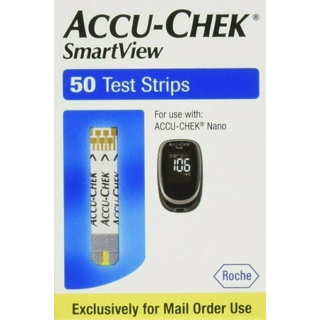 Accu-Check Roche Smart View Blood Glucose Nano Test Strips No Coding, 50ct