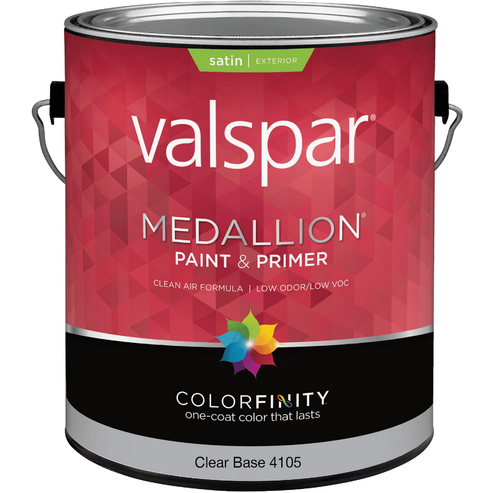 Valspar 41051GAL Exterior House Paint, Satin, Clear, 1