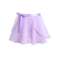thumbnail image 4 of Yartina Girls Ballerina Long Sleeves Dance Leotard with Chiffon Wrap Skirt Ballet Dancewear Set Lavender XXL, 4 of 6