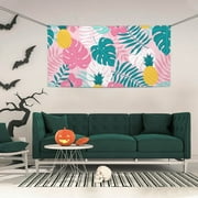 ZICANCN Banner Yard Signs, Hibiscus Flower Pineapple Party Wall Decor for Indoor Outdoor Room, Small Size