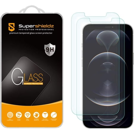 Supershieldz Designed for Apple iPhone 12 Pro Max (6.7 inch) Tempered Glass Screen Protector, Anti Scratch, Bubble Free (2 Pack)