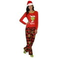 Dr. Seuss The Grinch 4Piece Women Pajama Set, Santa Hat Included