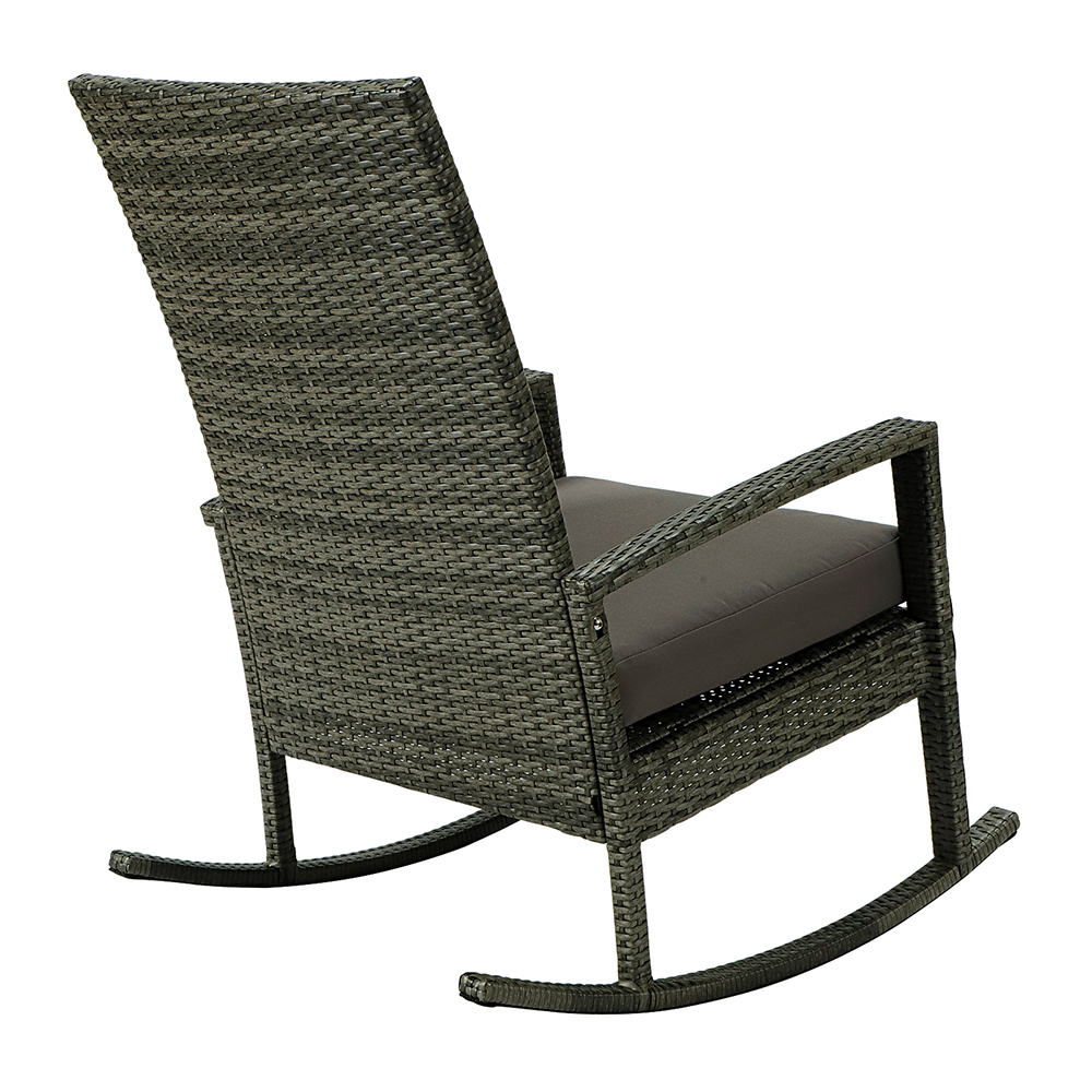 Wicker Rocking Chair, Garden PE Rattan chair, Dark Green - image 5 of 7