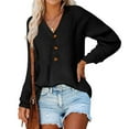 thumbnail image 2 of Aoochasliy Womens Sweaters Pullover Clothes Trendy Casual V-Neck Solid Knitted Sweater Tops, 2 of 5