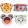 Daniel Tiger Mealtime Feeding Plates - Set of 4, Cute Dishes for Kids w/ Daniel Tiger, Trolley, Katerina Kitty Cat & Elaina - Divided Compartments for Portion Control & Healthy Eating, Dishwasher Safe